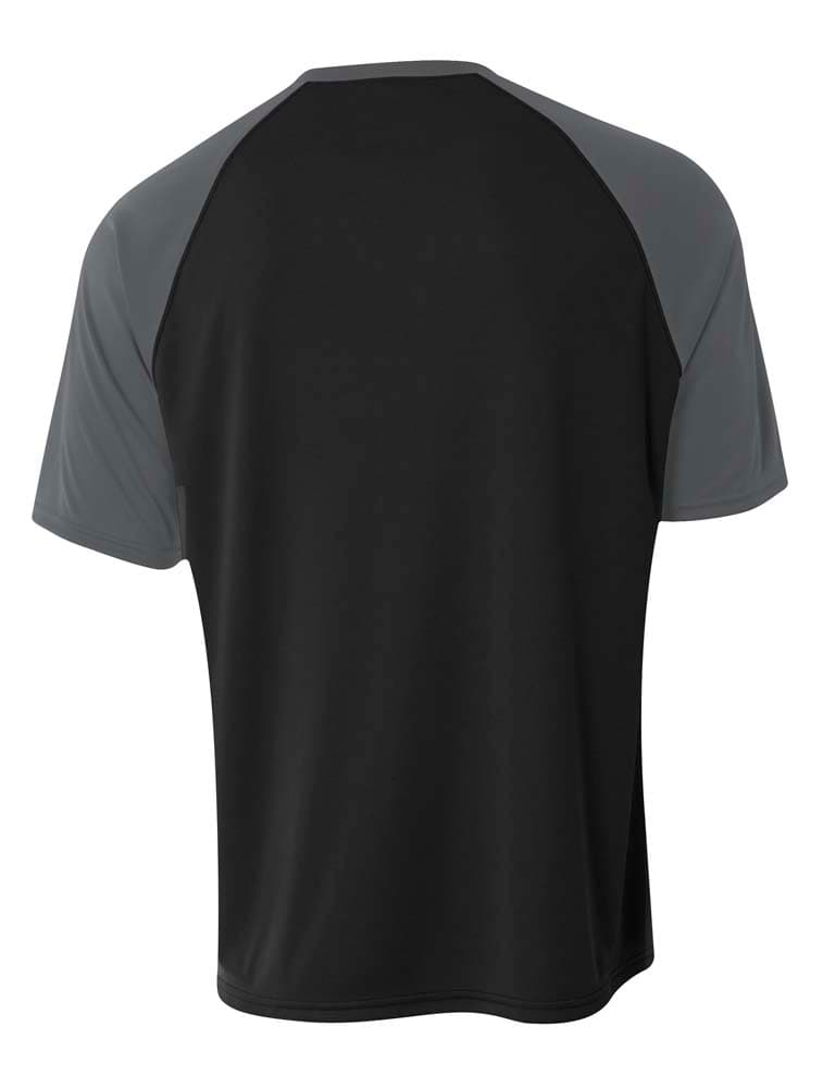 A4 Strike Raglan Tee - BLACK/GRAPHITE - back