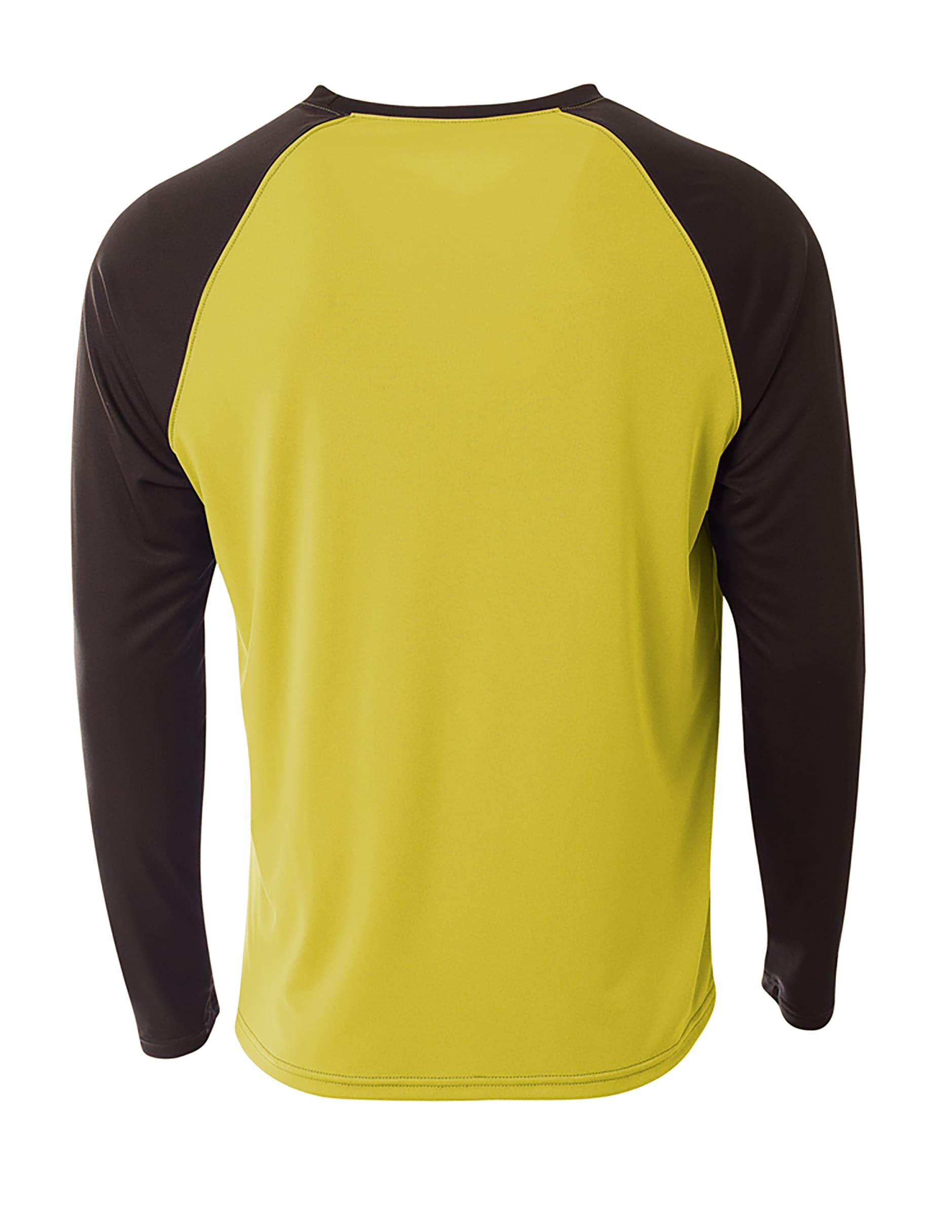 A4 Long Sleeve Strike Raglan Tee - GOLD/BLACK - back