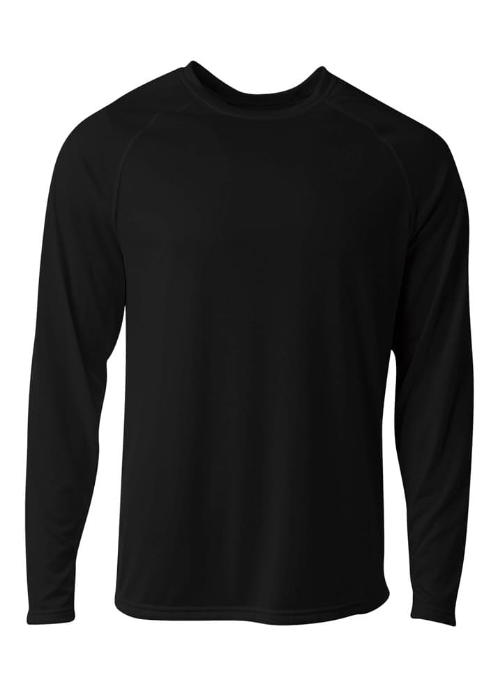 A4 SureColor Long Sleeve Cationic Tee - BLACK - front