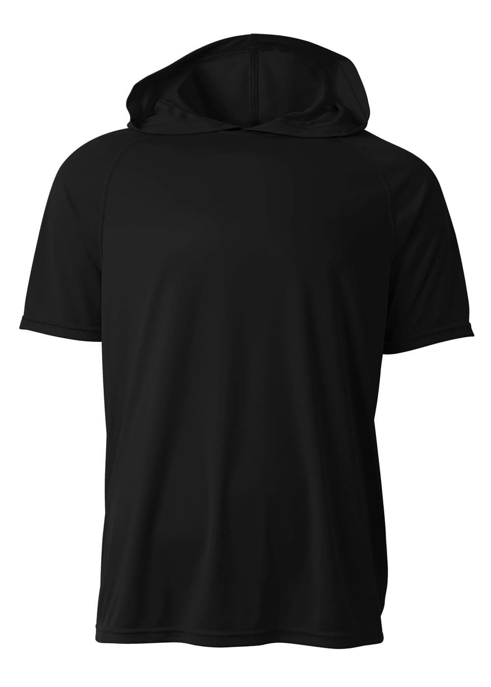 A4 Short Sleeve Hooded Tee - BLACK - front