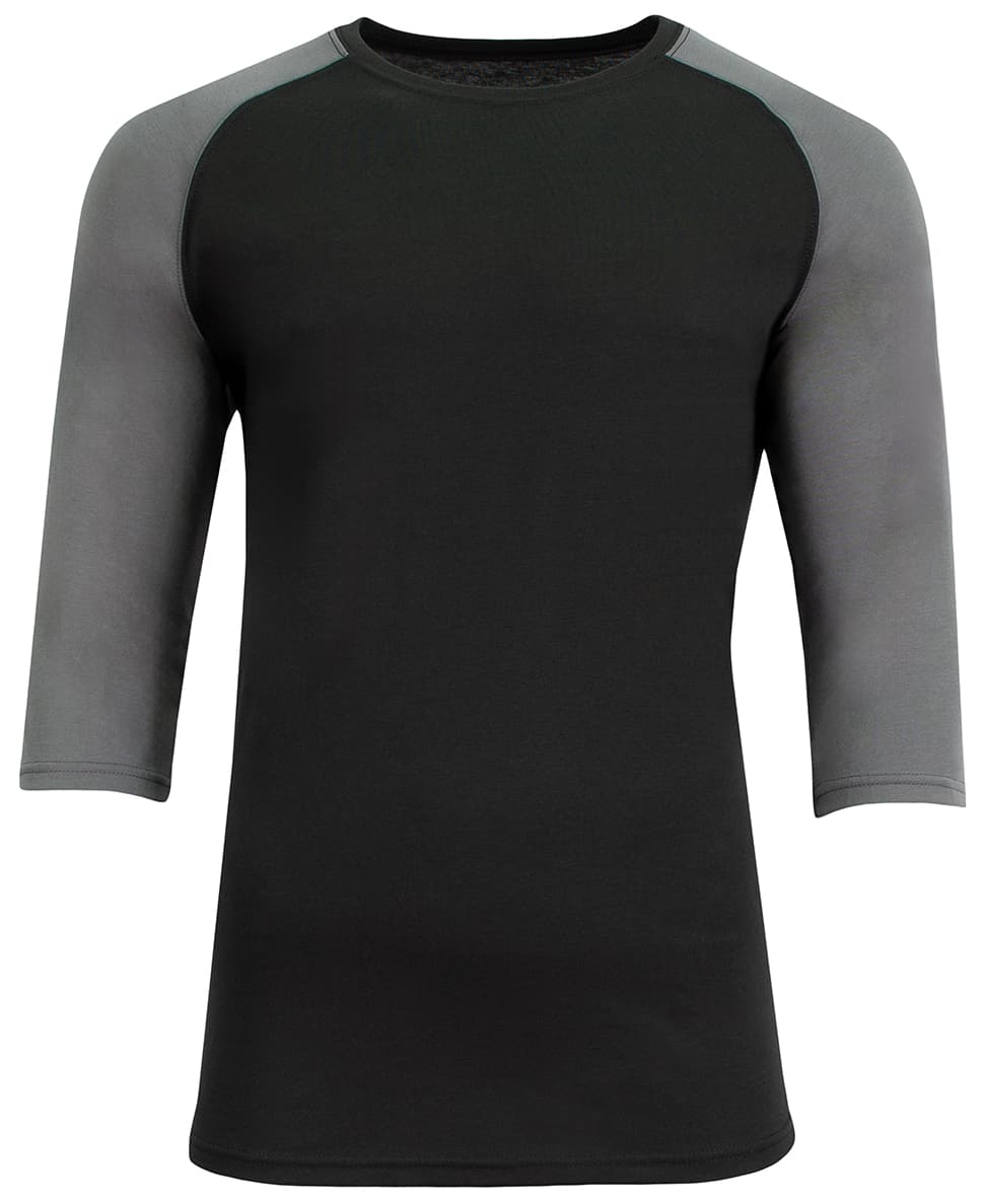 A4 Softek 3/4 Sleeve Raglan - BLACK/GRAPHITE - front