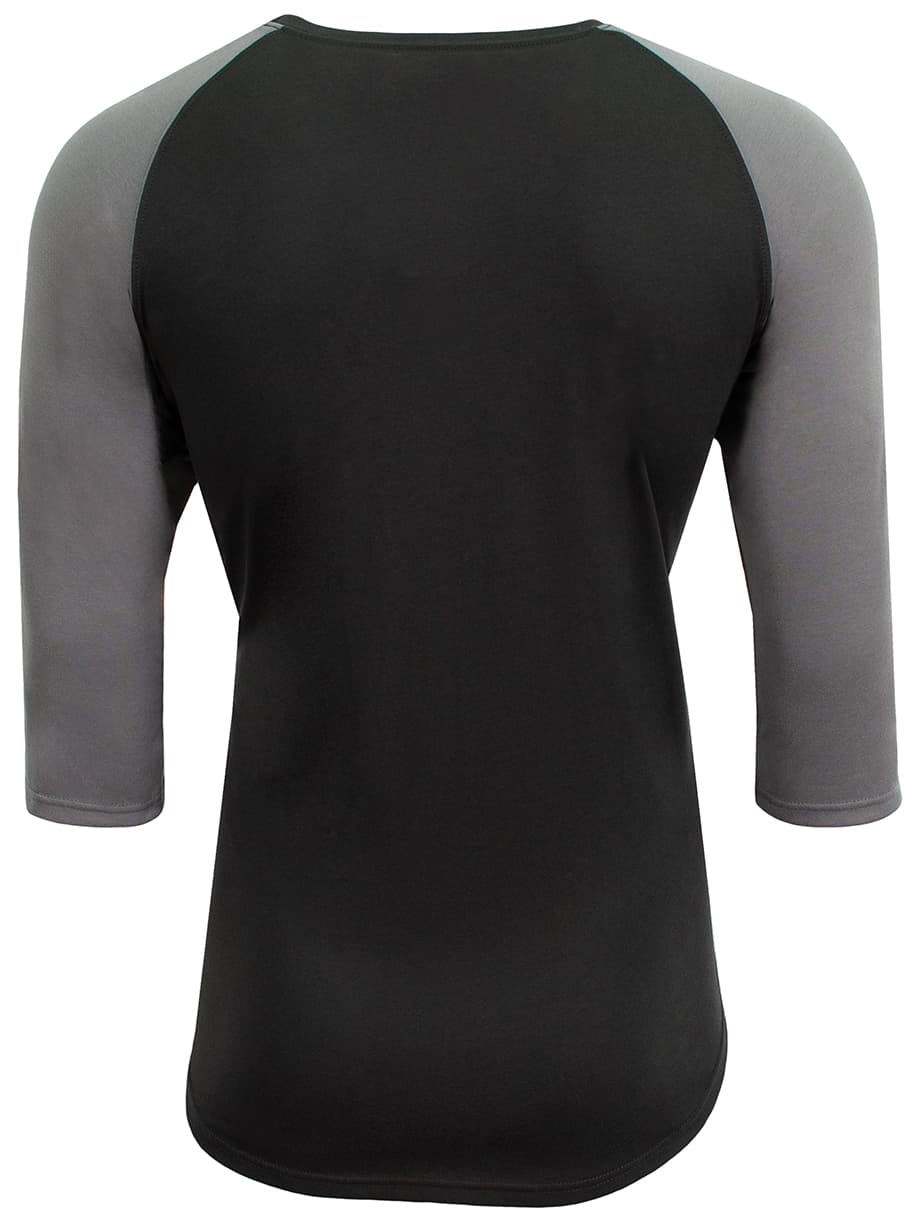 A4 Softek 3/4 Sleeve Raglan - BLACK/GRAPHITE - back