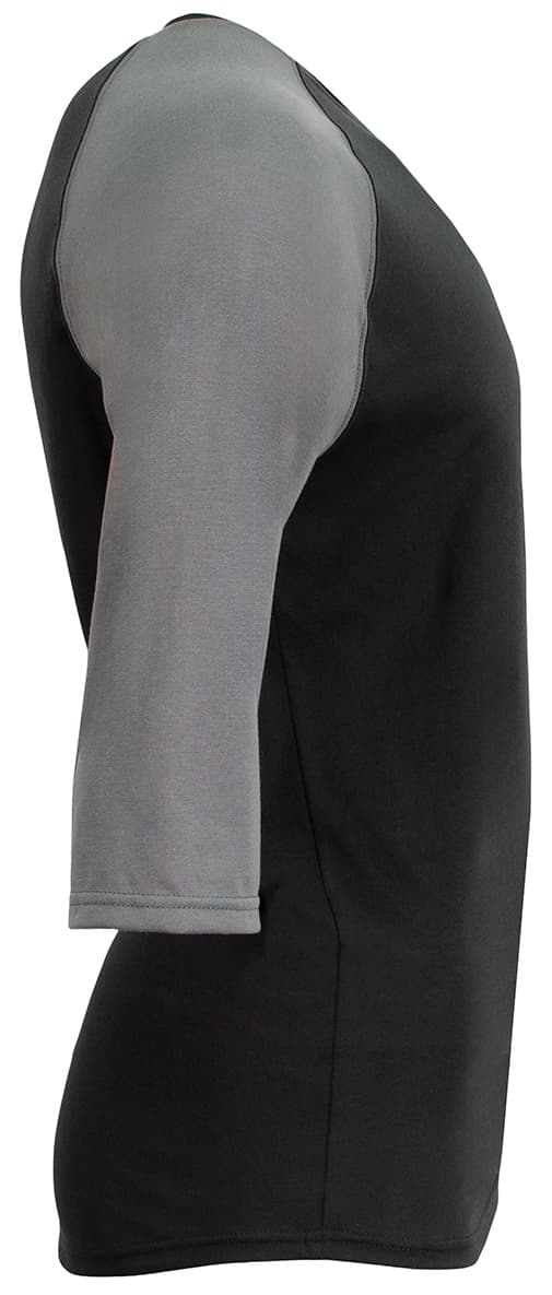 A4 Softek 3/4 Sleeve Raglan - BLACK/GRAPHITE - side