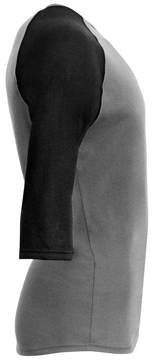 A4 Softek 3/4 Sleeve Raglan - GRAPHITE/BLACK - side