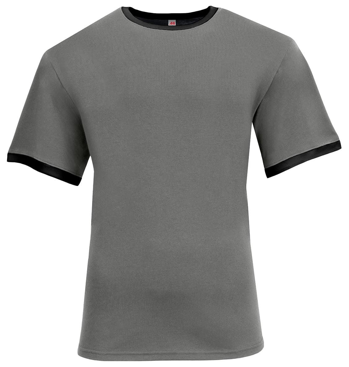 A4 Softek Ringer Tee - GRAPHITE/BLACK - front