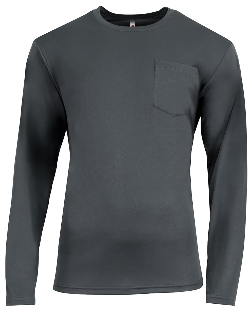 A4 Sprint Long Sleeve Pocket Tee - GRAPHITE - front