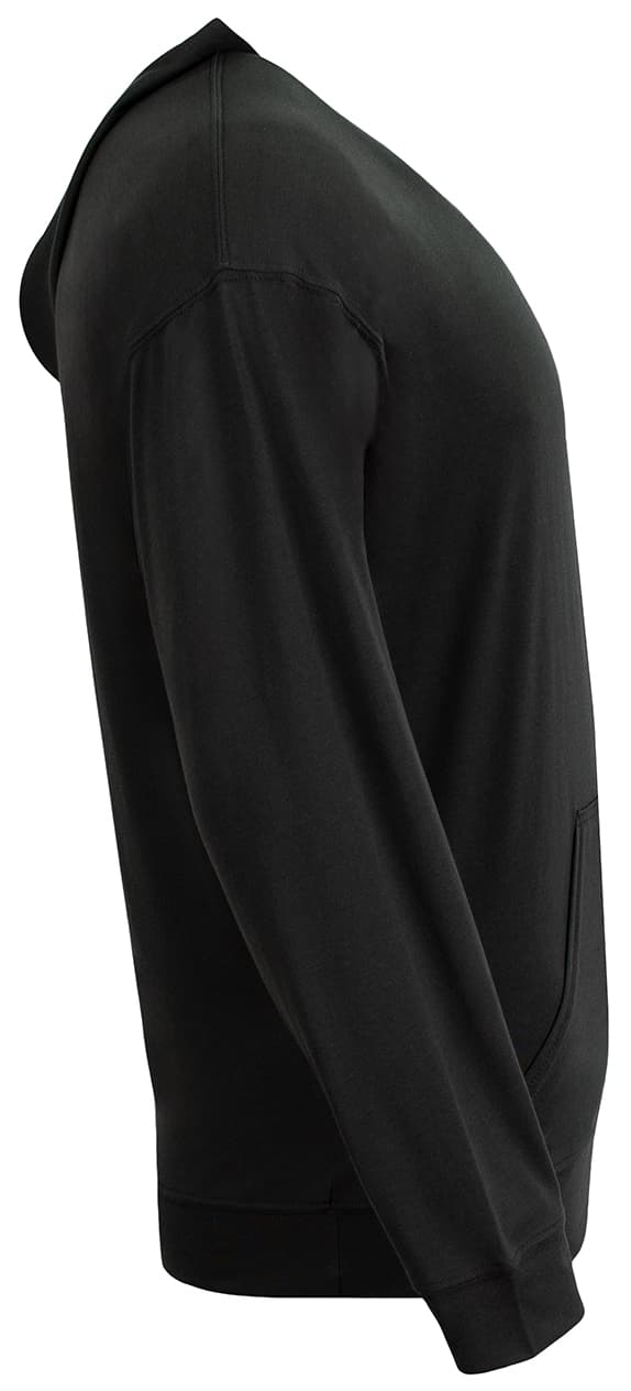 A4 Softek Long Sleeve Hooded Tee - BLACK - side
