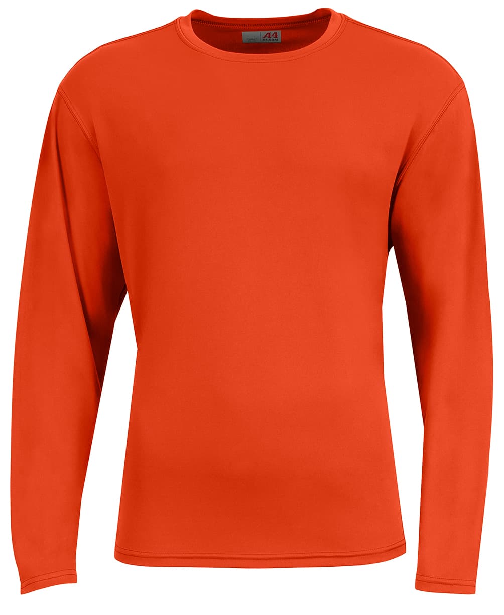 A4 AirFlex Long Sleeve Crew - ATHLETIC ORANGE - front