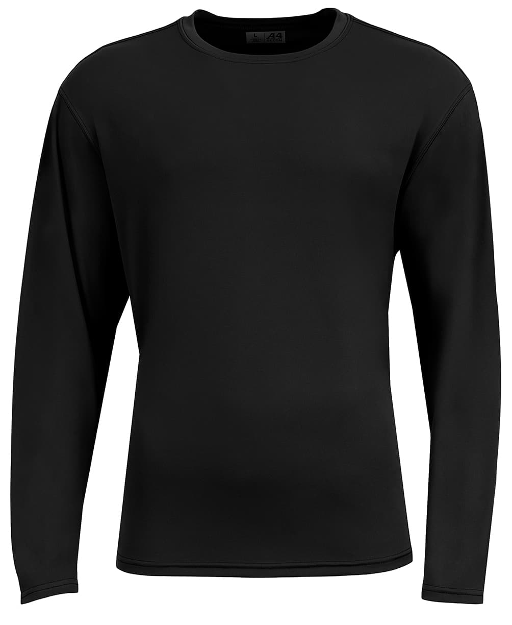 A4 AirFlex Long Sleeve Crew - BLACK - front