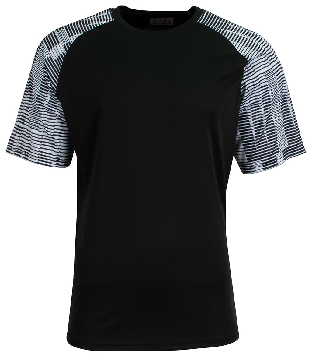 A4 Attacker Soccer Jersey - BLACK/WHITE - front