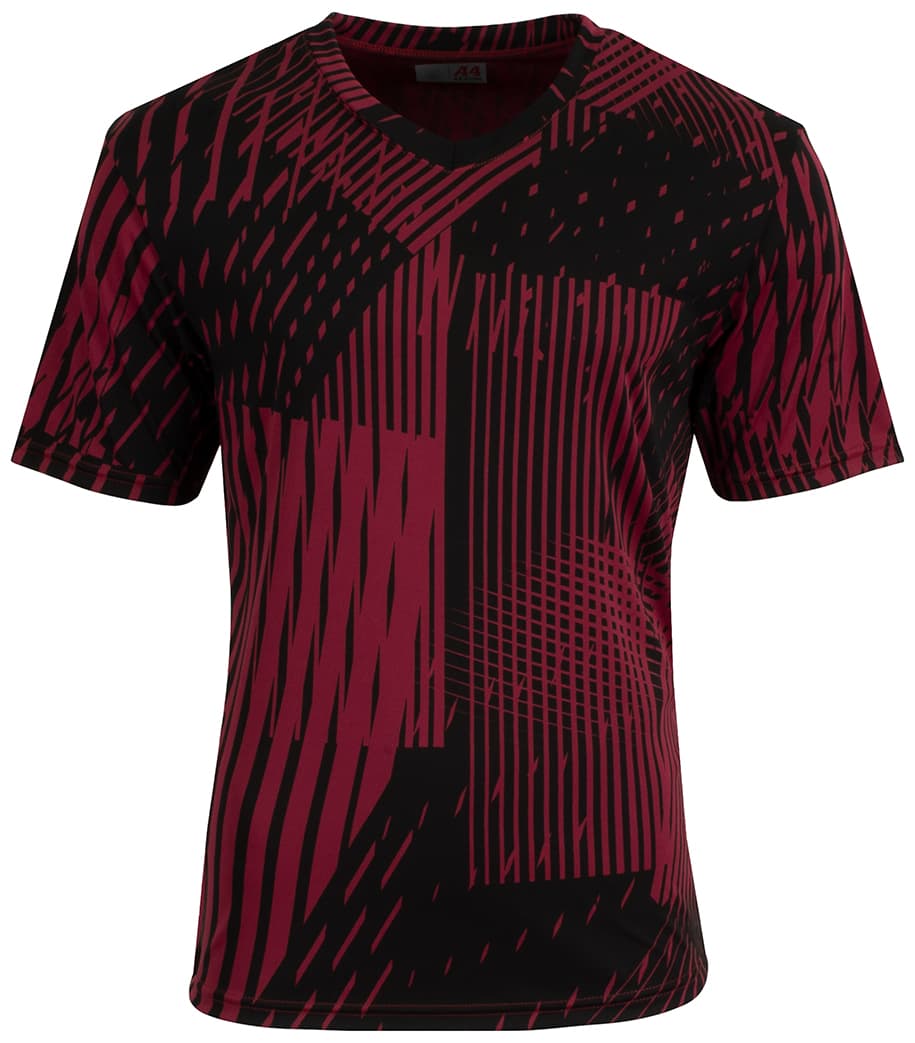 A4 Ricochet Soccer Jersey - CARDINAL/BLACK - front