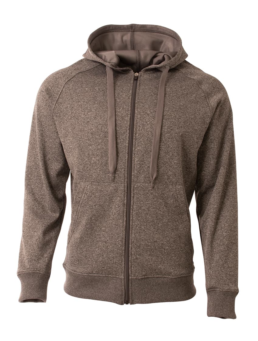 A4 Agility Long Sleeve Tech Fleece Hoodi - CHARCOAL - front