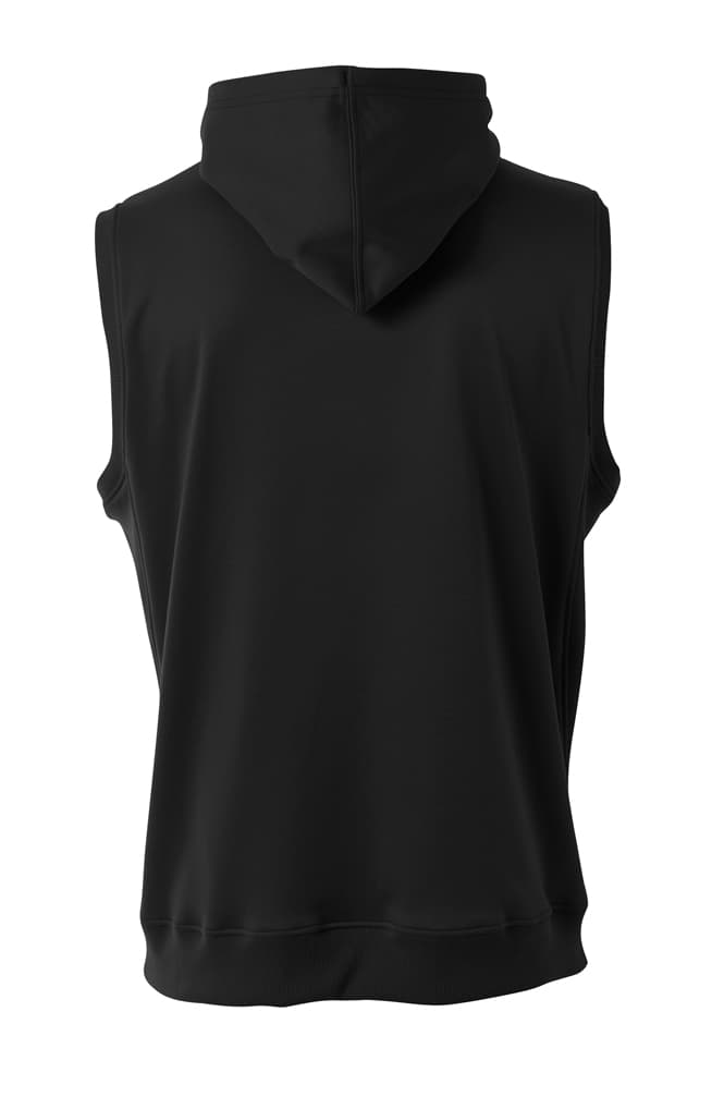 A4 Agility Sleeveless Tech Fleece Hoodie - BLACK - back