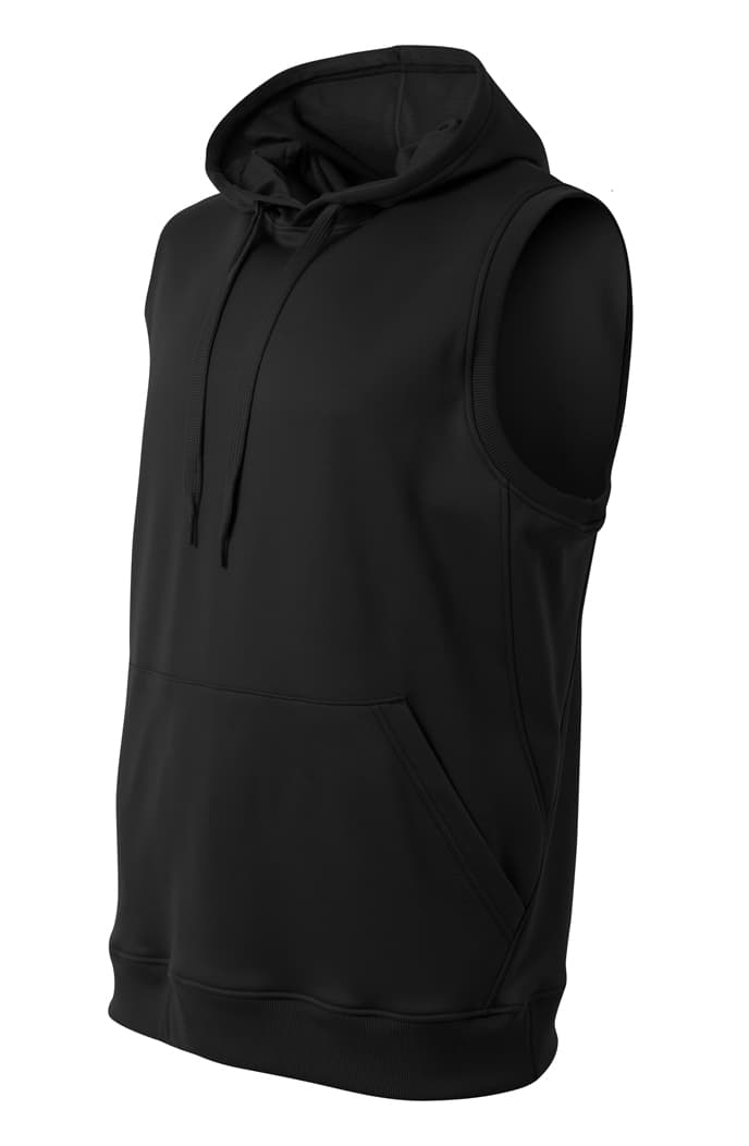 A4 Agility Sleeveless Tech Fleece Hoodie - BLACK - side