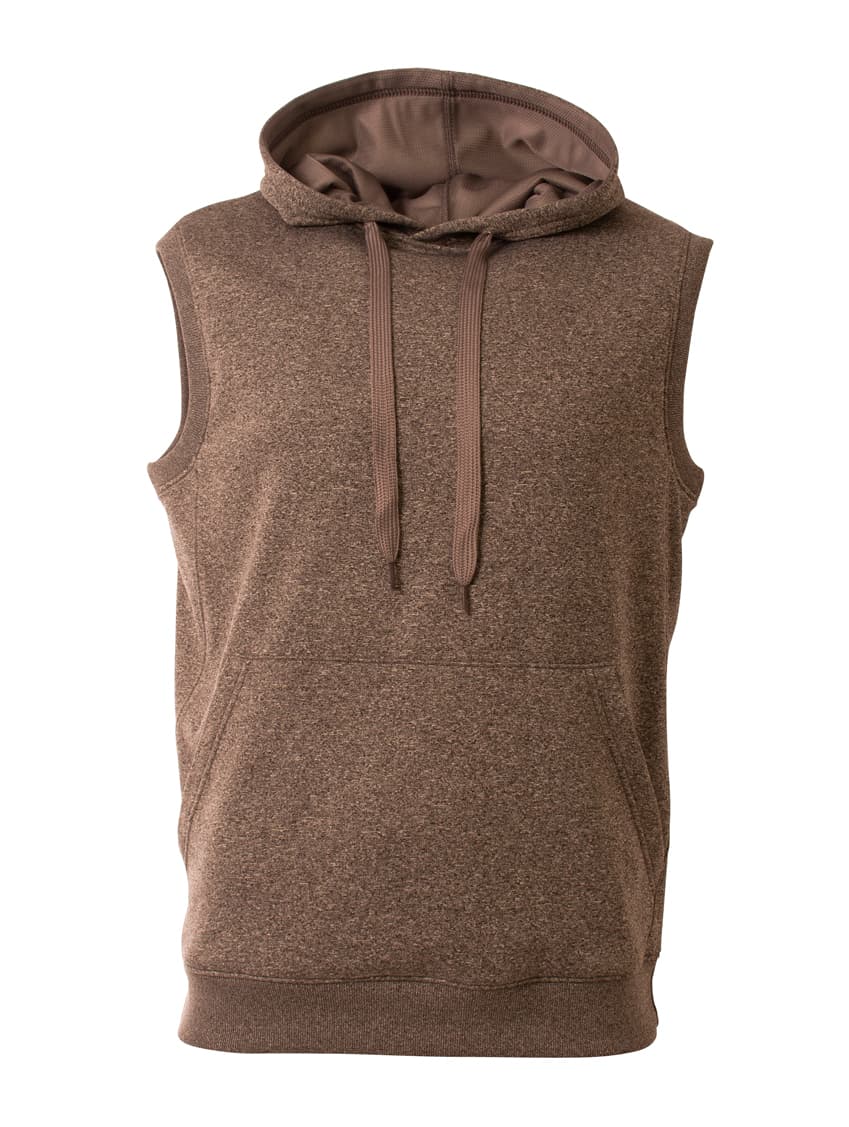 A4 Agility Sleeveless Tech Fleece Hoodie - CHARCOAL - front