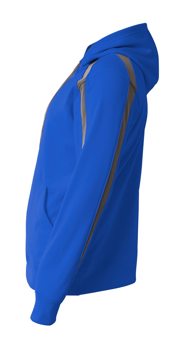 A4 Spartan Fleece Hoodie - ROYAL/GRAPHITE - side