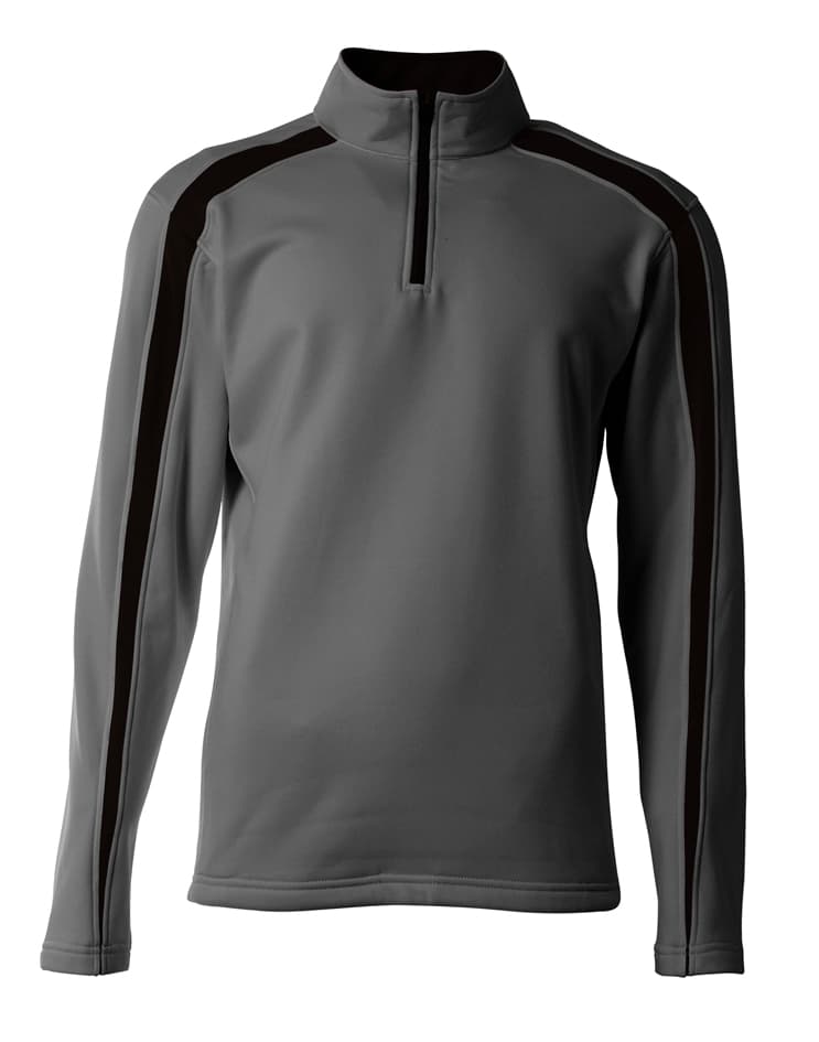 A4 Spartan Fleece Quarter Zip - GRAPHITE/BLACK - front