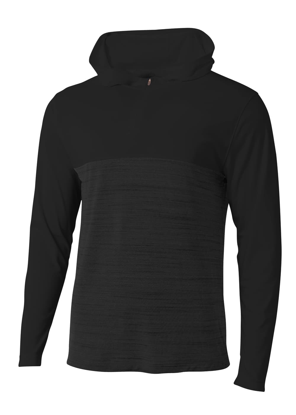 A4 Slate Quarter Zip Hoodie - BLACK - front