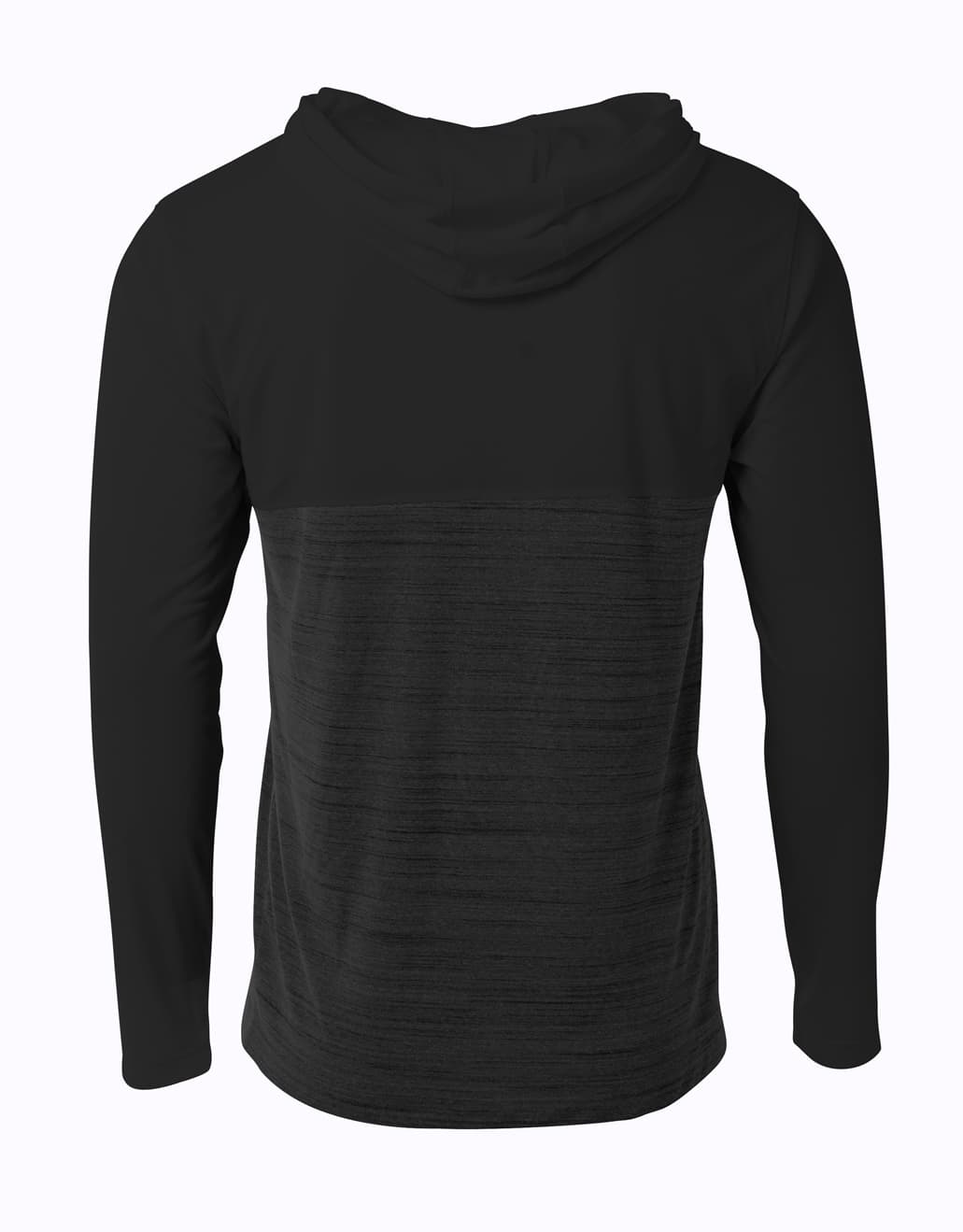 A4 Slate Quarter Zip Hoodie - BLACK - back
