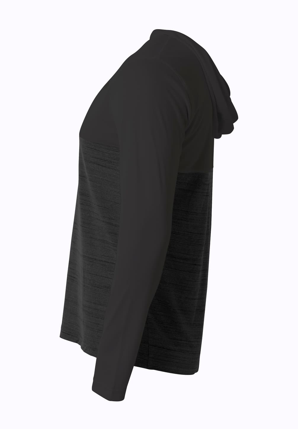 A4 Slate Quarter Zip Hoodie - BLACK - side