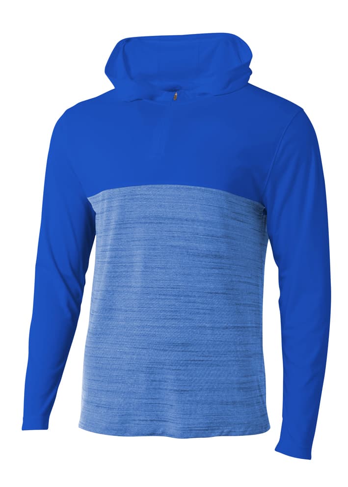 A4 Slate Quarter Zip Hoodie - ROYAL - front
