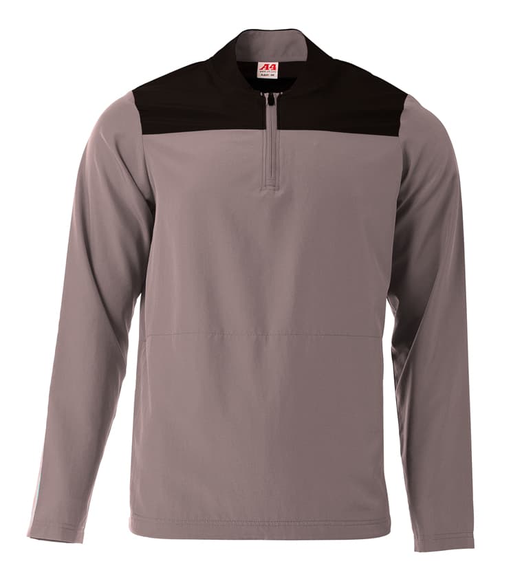 A4 Element Quarter Zip Jacket - GRAPHITE/BLACK - front