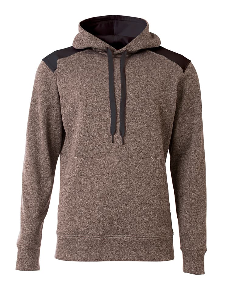 A4 Tourney Fleece Hoodie - HEATHER/BLACK - front