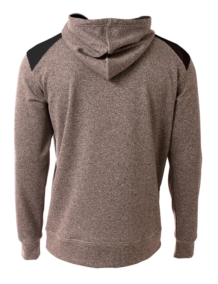 A4 Tourney Fleece Hoodie - HEATHER/BLACK - back