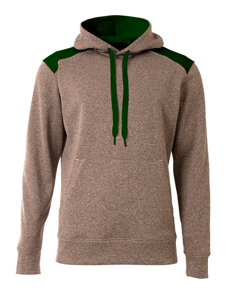 A4 Tourney Fleece Hoodie - HEATHER/FOREST - front