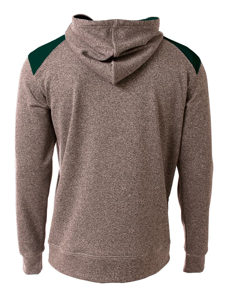 A4 Tourney Fleece Hoodie - HEATHER/FOREST - back