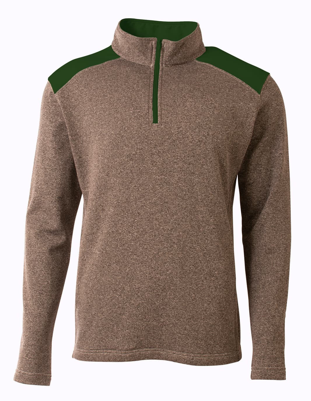 A4 Tourney Quarter Zip - HEATHER/FOREST - front