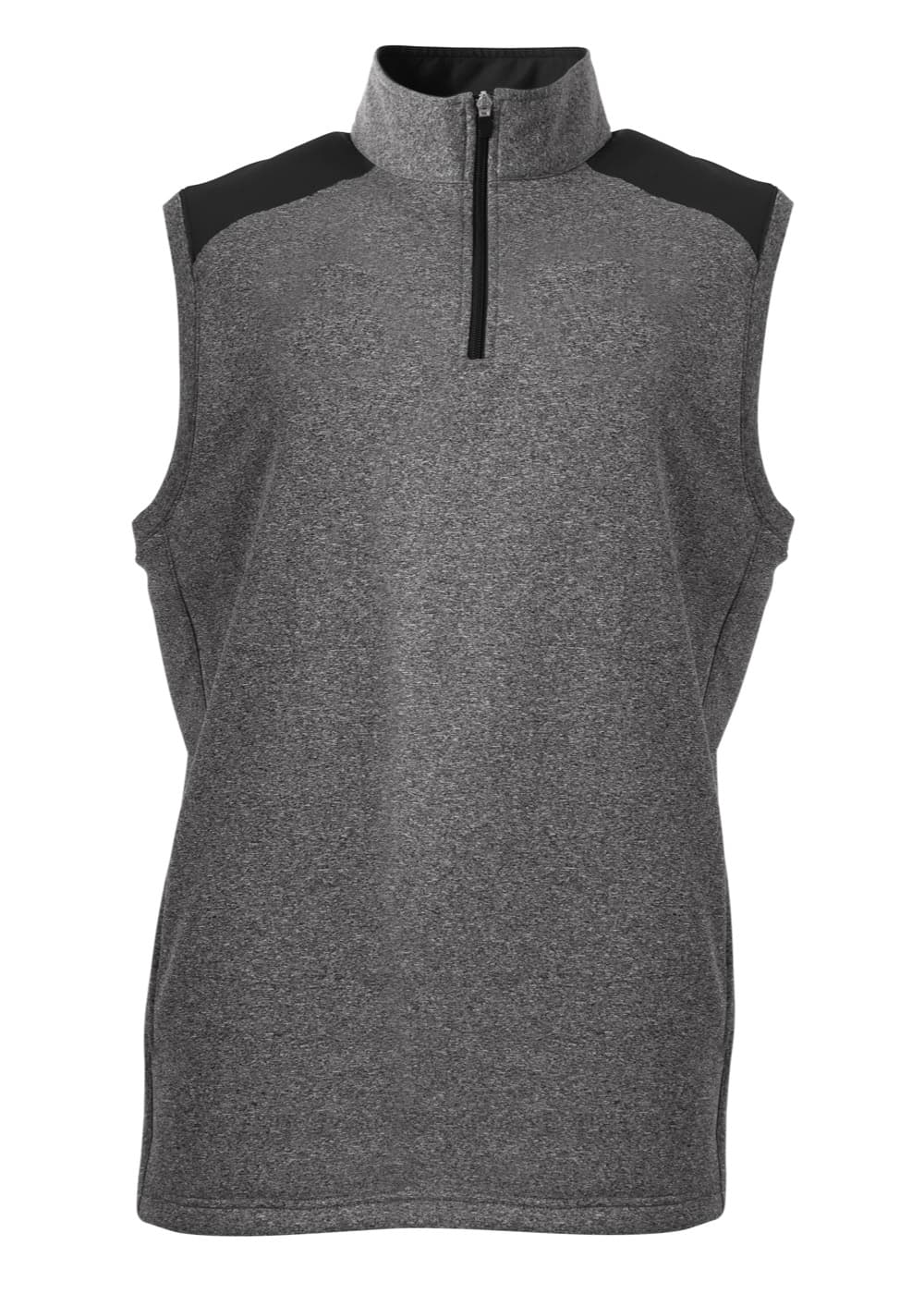 A4 Tourney Sleeveless Fleece - HEATHER/BLACK - front