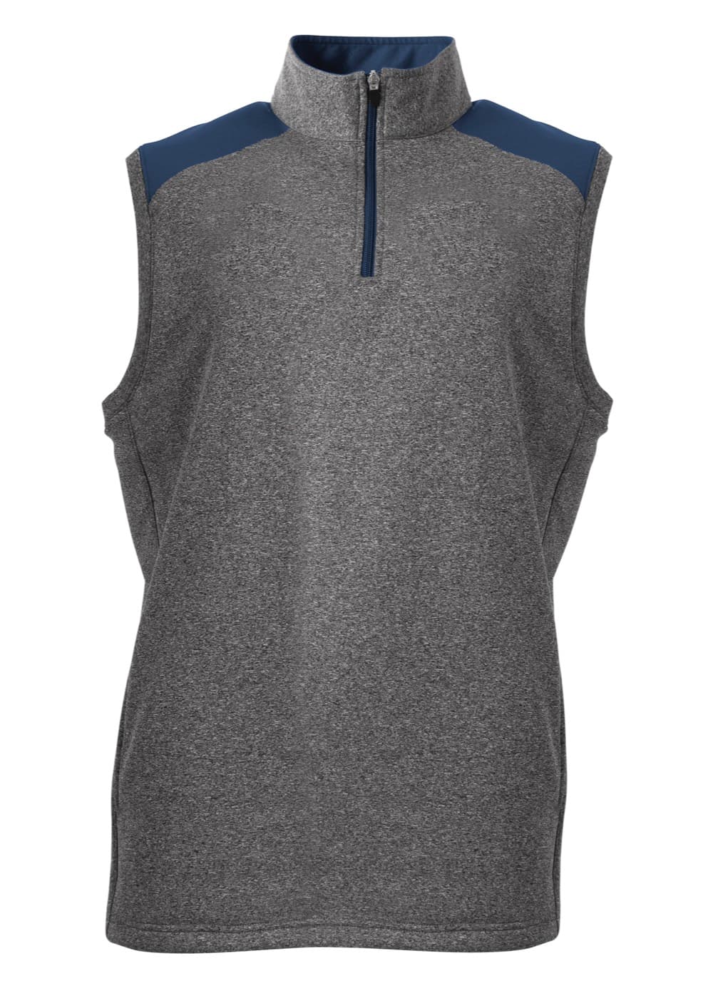 A4 Tourney Sleeveless Fleece - HEATHER/NAVY - front