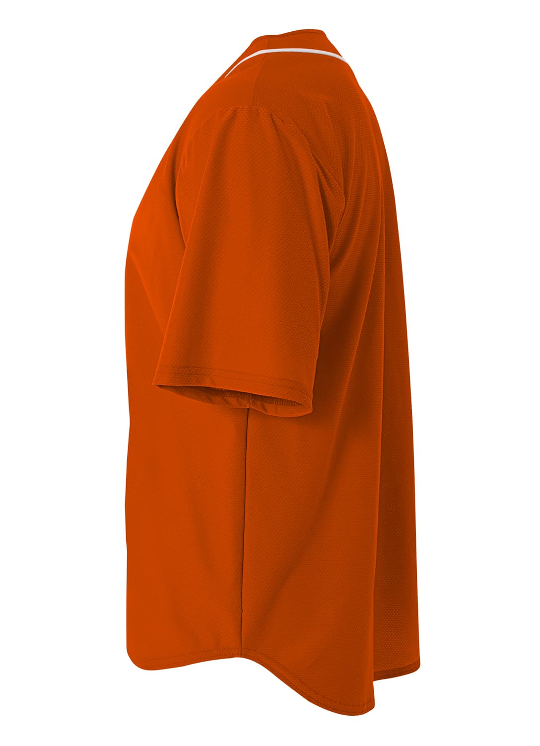 A4 Short Sleeve Full Button Baseball Jersey - ATHLETIC ORANGE - side