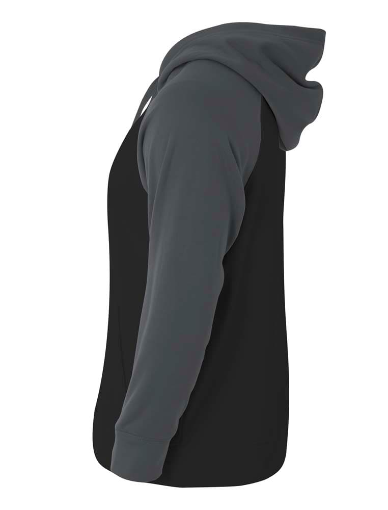 A4 Color Block Tech Fleece Hoodie - BLACK/GRAPHITE - side