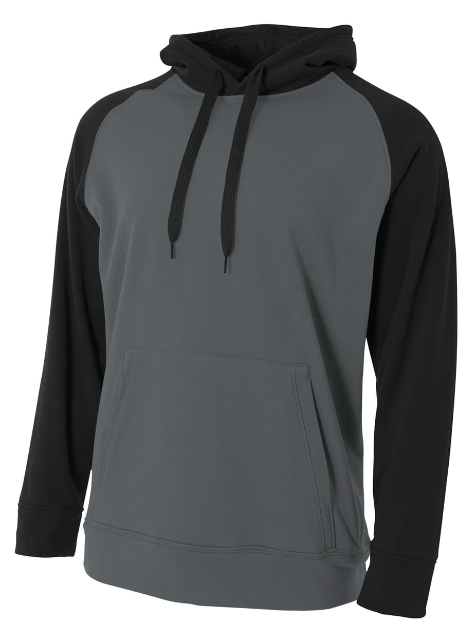 A4 Color Block Tech Fleece Hoodie - GRAPHITE/BLACK - front