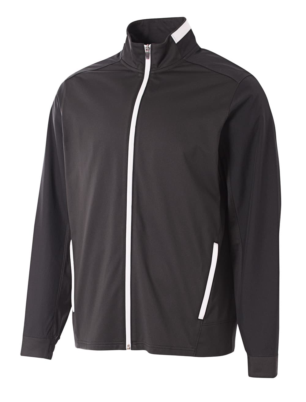 A4 League Full Zip Jacket - BLACK/WHITE - front