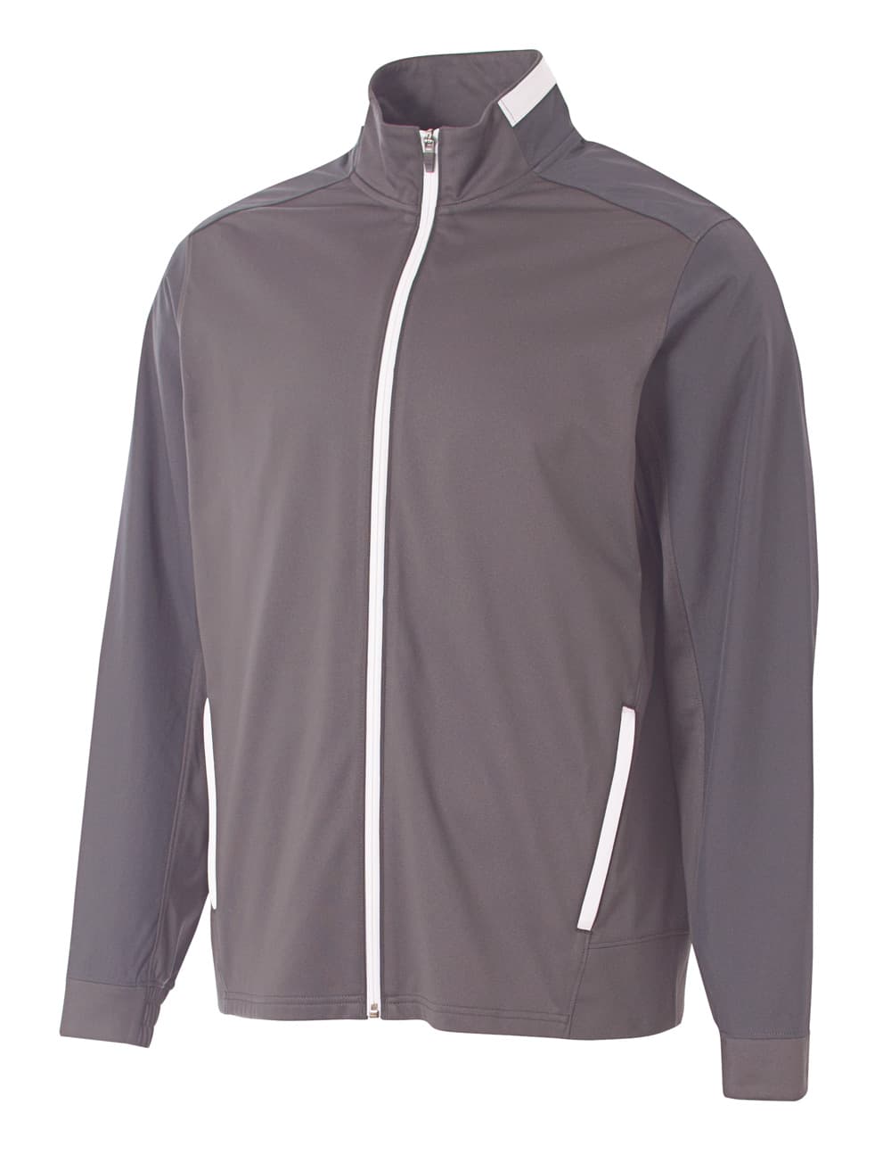 A4 League Full Zip Jacket - GRAPHITE/WHITE - front