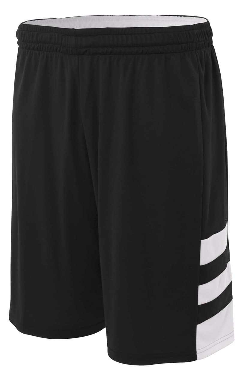 A4 Reversible Speedway Short - BLACK/WHITE - front