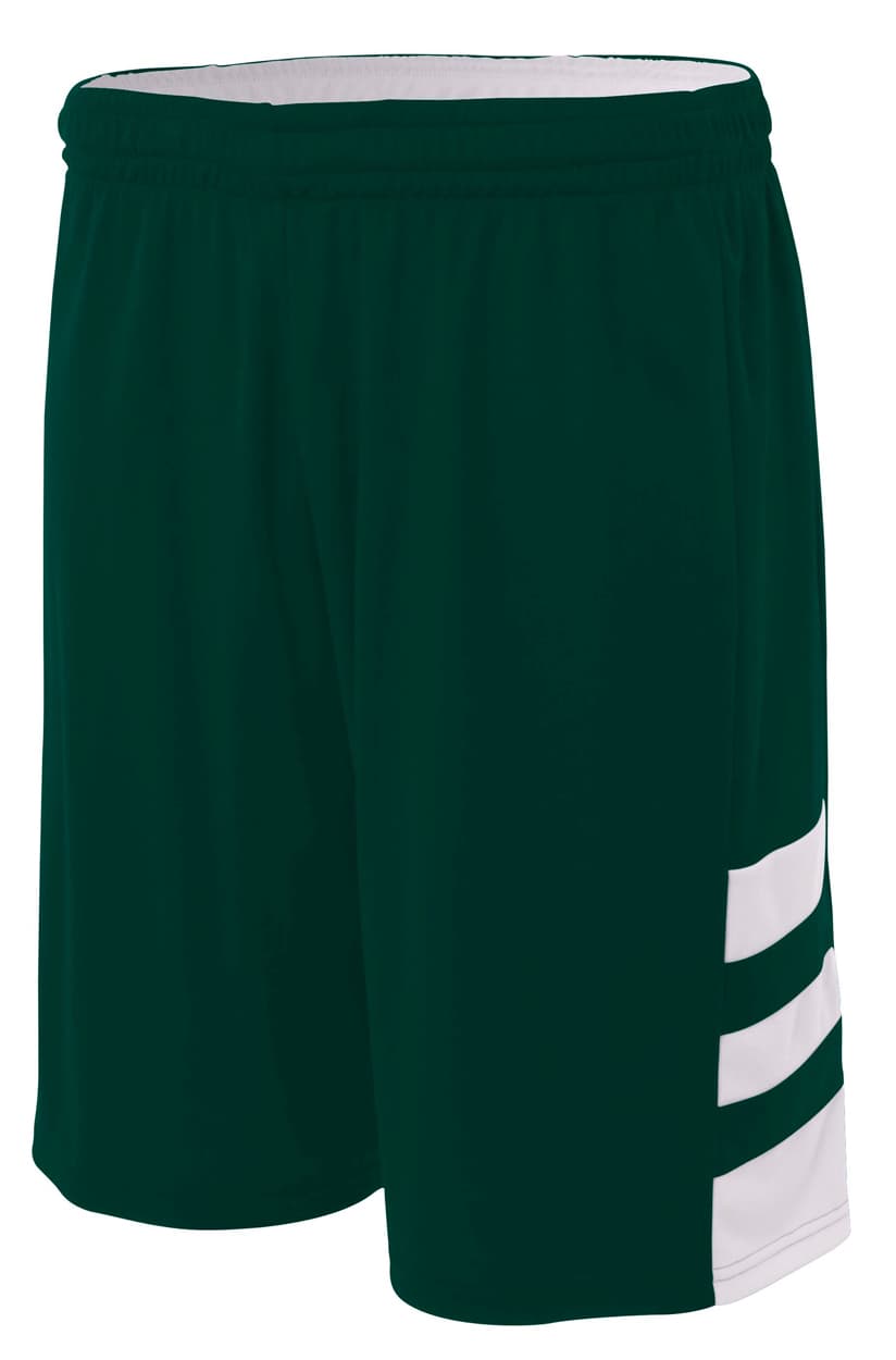 A4 Reversible Speedway Short - FOREST/WHITE - front