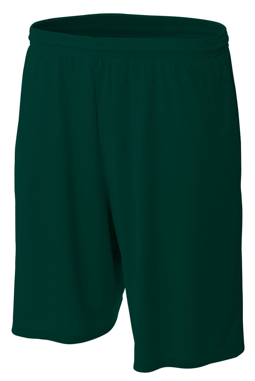 A4 9" Moisture Management Pocketed Short - FOREST - front