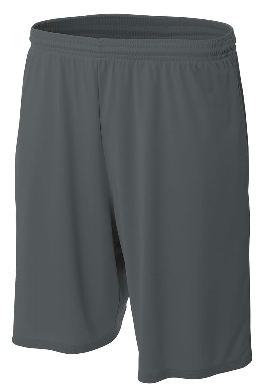 A4 9" Moisture Management Pocketed Short - GRAPHITE - front