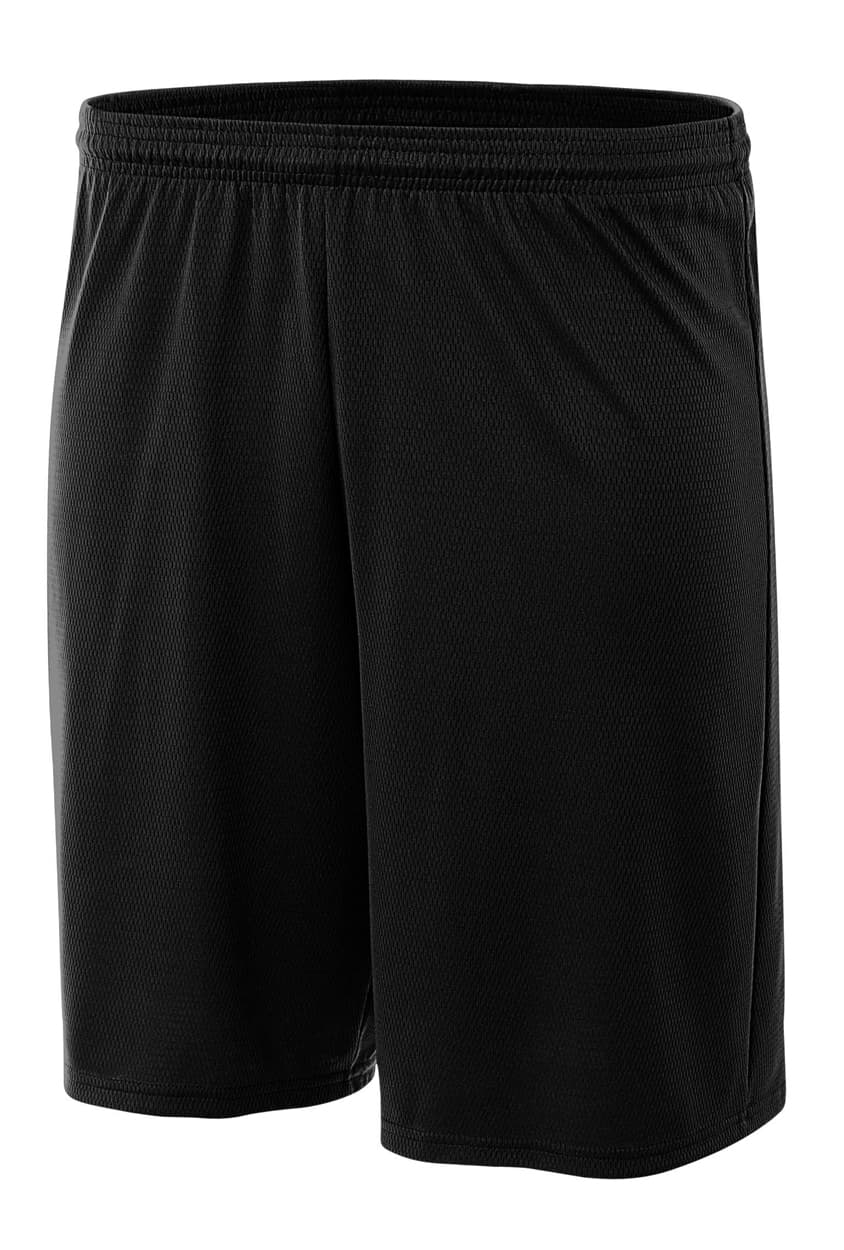 A4 Power Mesh Practice Short - BLACK - front