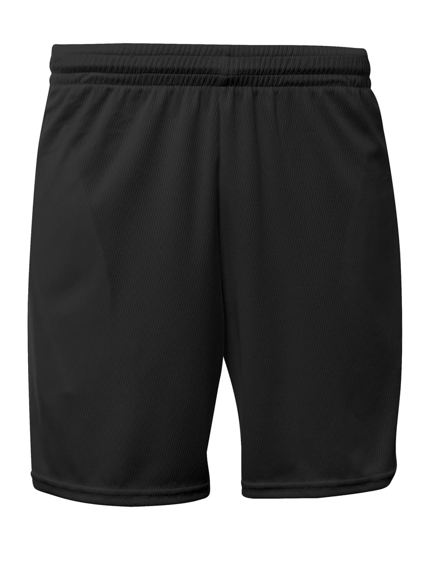 A4 Flatback Mesh Short with Pockets - BLACK - front