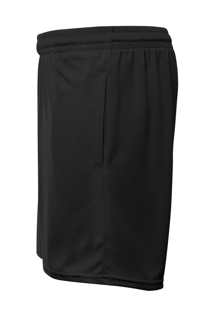 A4 Flatback Mesh Short with Pockets - BLACK - side