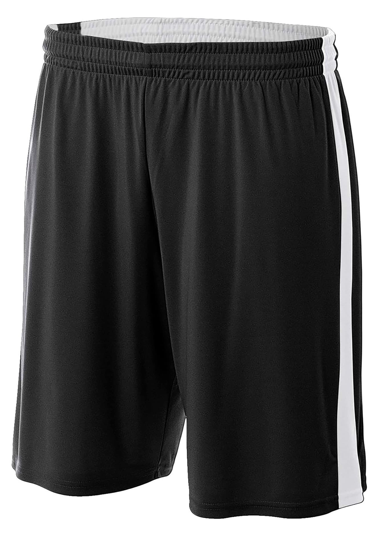A4 7" Reversible Moisture Management Short - BLACK/WHITE - front
