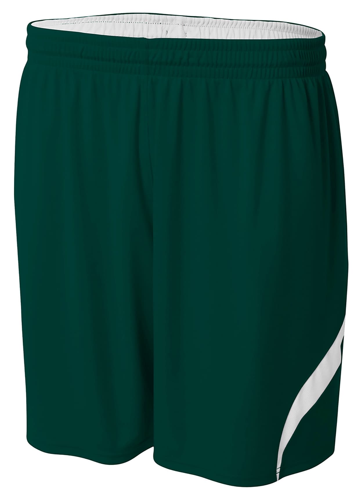 A4 7" Double Double Reversible Short - FOREST/WHITE - front