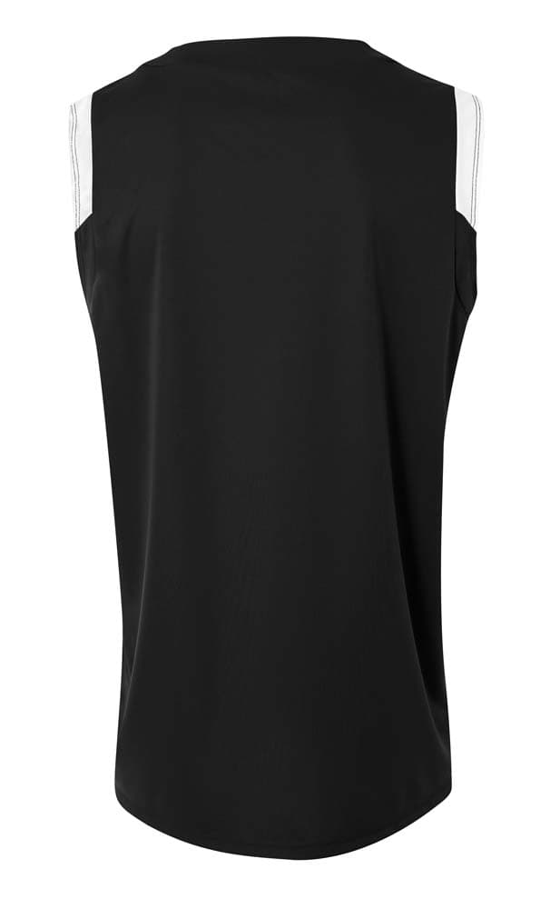 A4 Moisture Management V-Neck Muscle - BLACK/WHITE - back