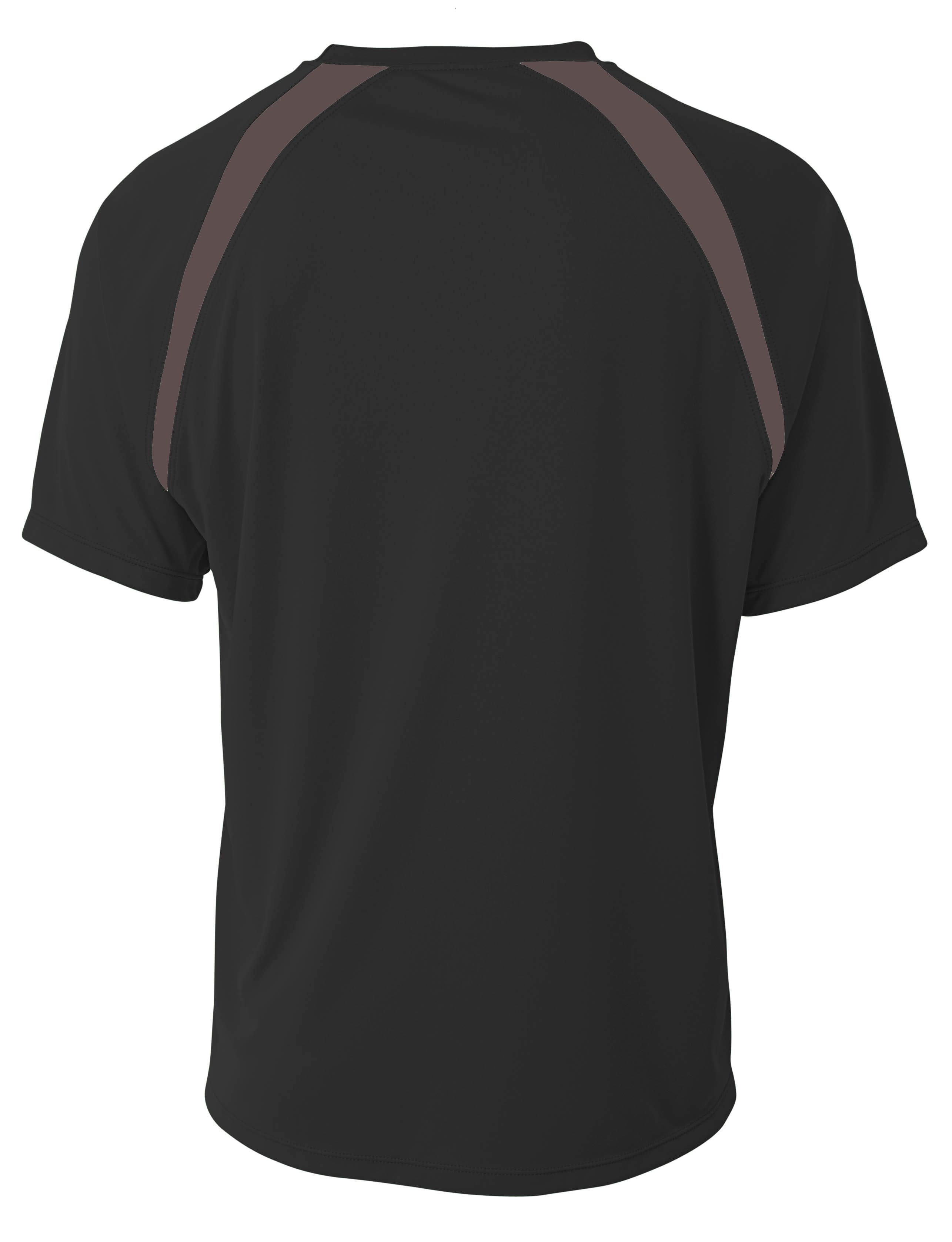 A4 Spartan Short Sleeve Color Block Crew - BLACK/GRAPHITE - back
