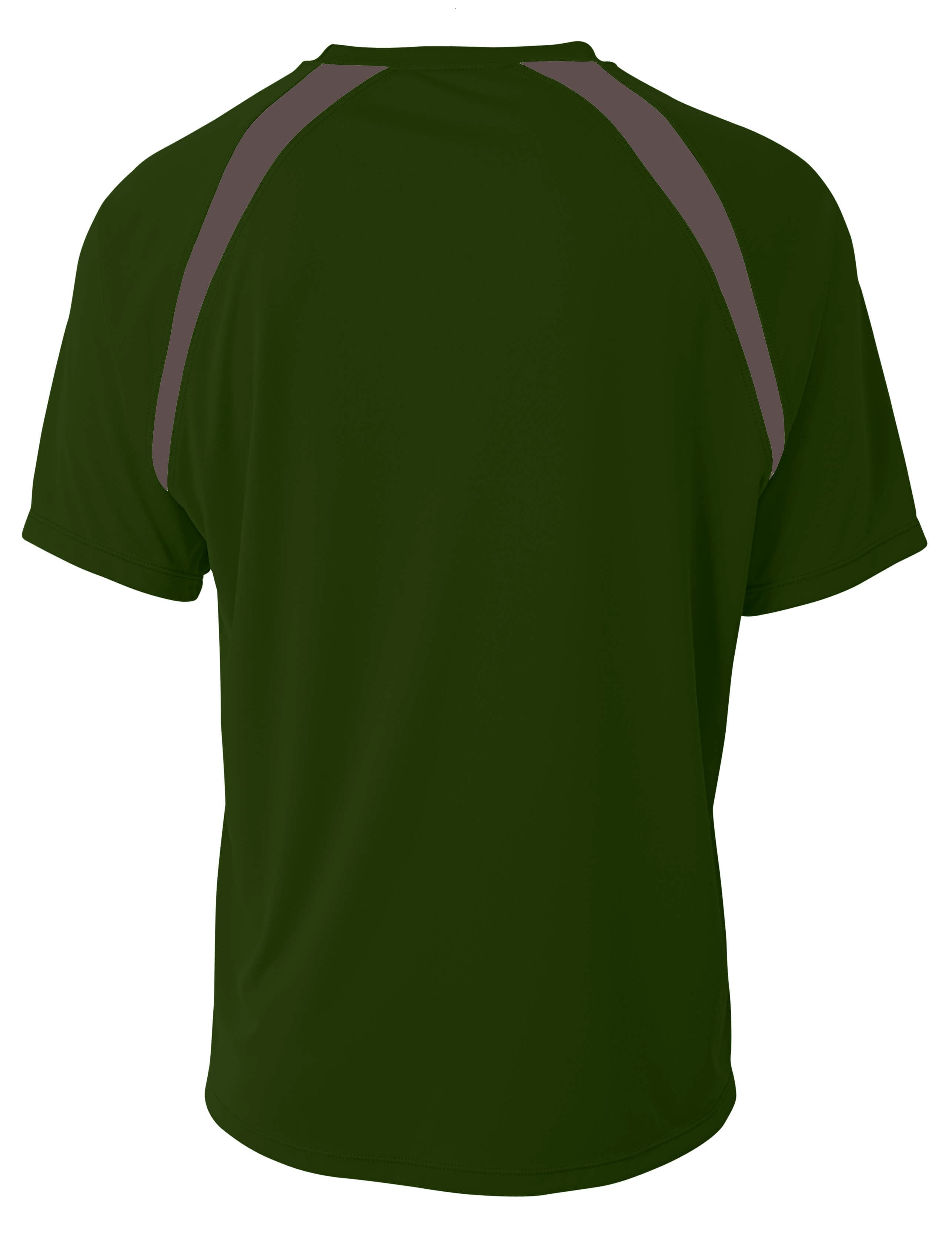 A4 Spartan Short Sleeve Color Block Crew - FOREST/GRAPHITE - back